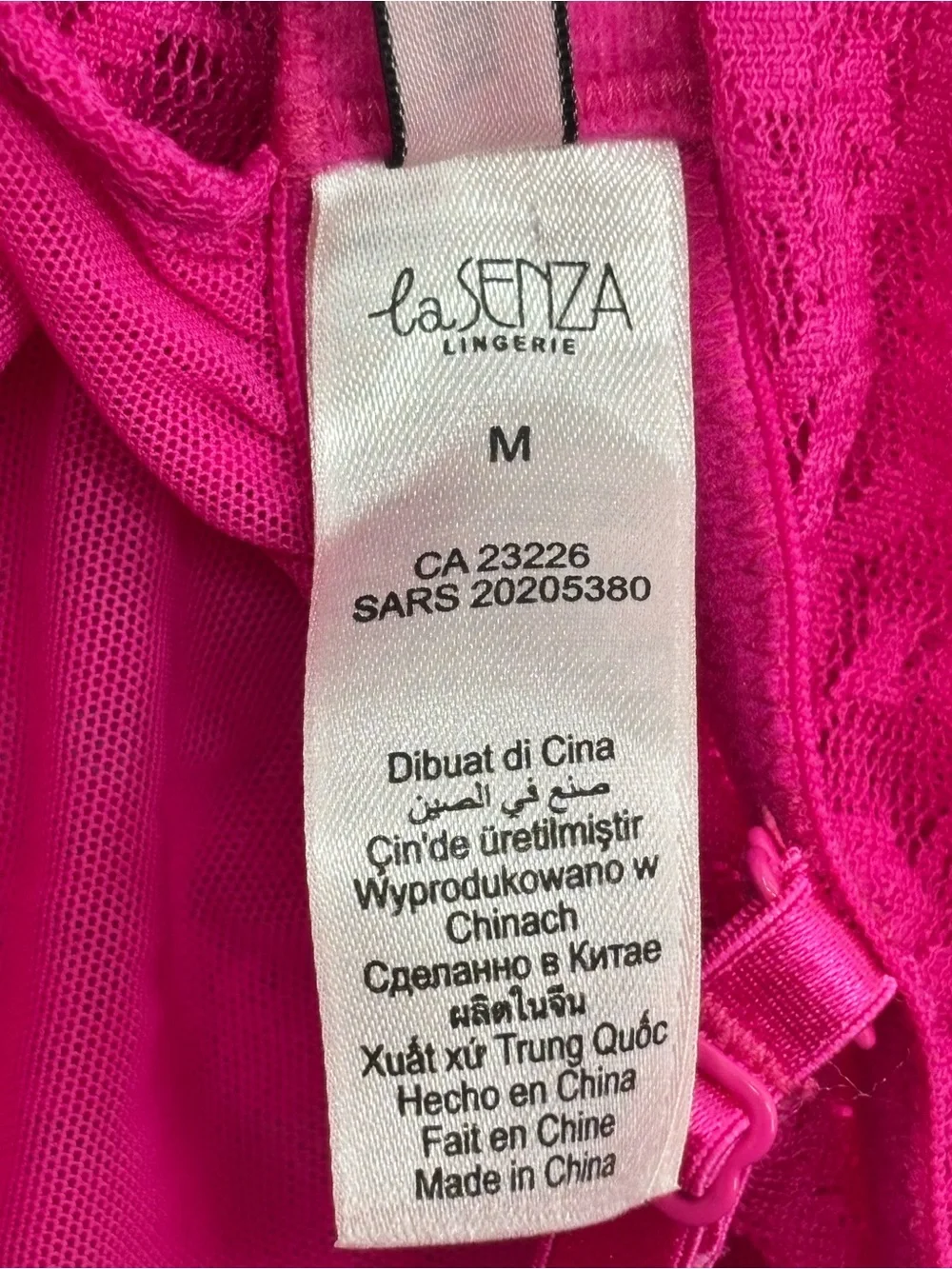 La Senza Perfectly Me Lace Baby Doll Top  in Pink with Black Bows Size Medium - Picture 14 of 16